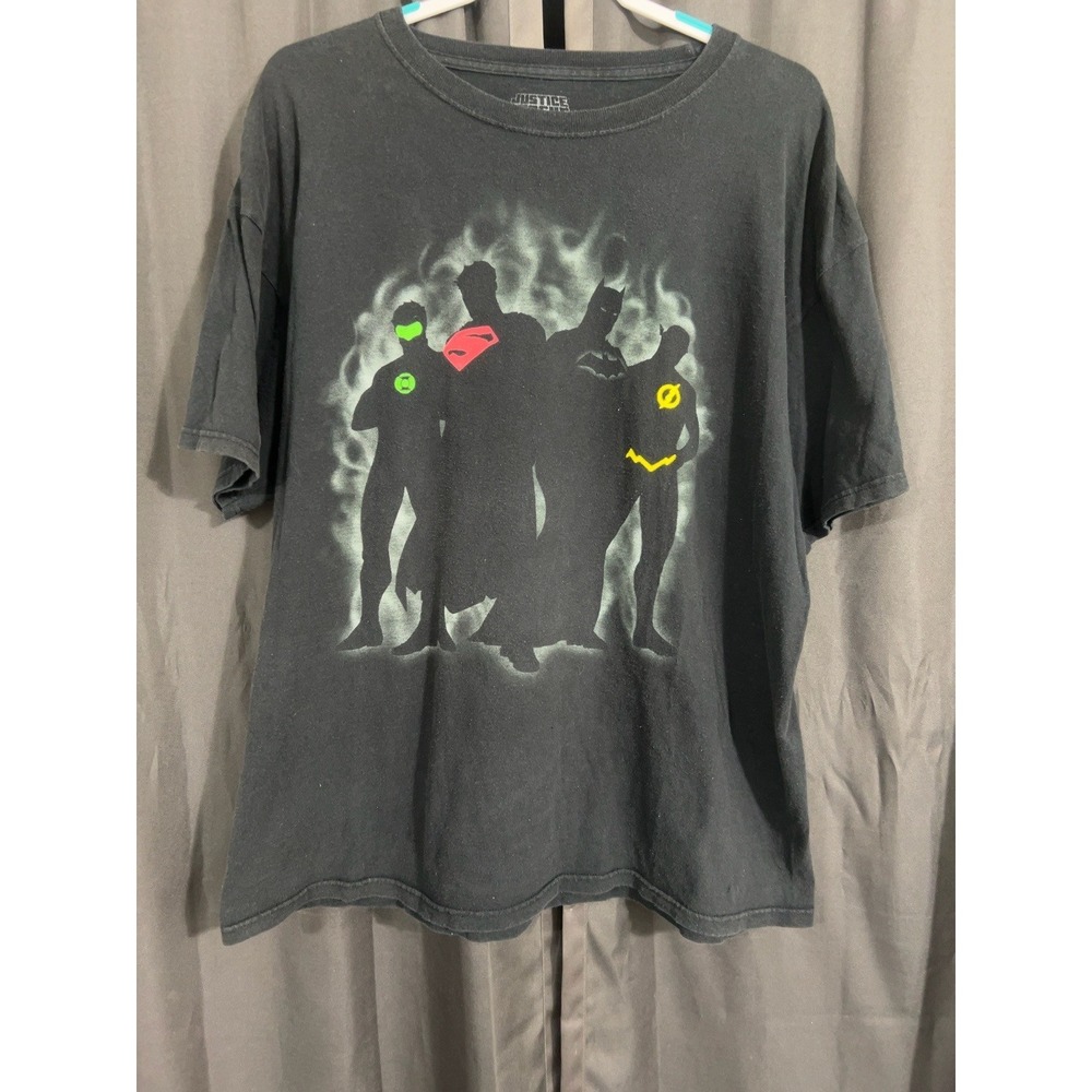 Justice League Mens XL Black Graphic T Shirt DC Comics Superhero Cotton Mexico